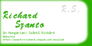 richard szanto business card